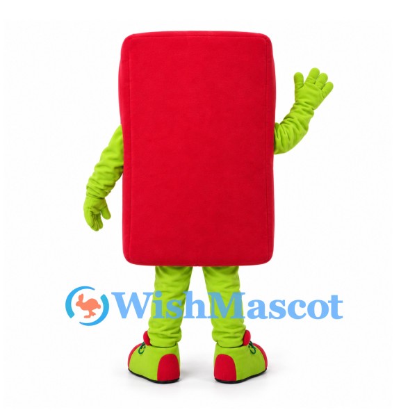 Mobile Phone Mascot Costume in Red with Green Limbs