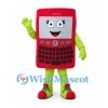 Mobile Phone Mascot Costume in Red with Green Limbs