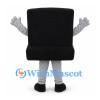 Laptop Mascot Costume in Black with Smiling Screen