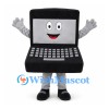 Laptop Mascot Costume in Black with Smiling Screen