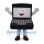 Laptop Mascot Costume in Black with Smiling Screen