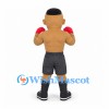 Boxer Mascot Costume with Red Gloves and Black Shorts