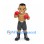 Boxer Mascot Costume with Red Gloves and Black Shorts
