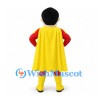 Superhero Mascot Costume in Red with Yellow Cape
