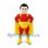 Superhero Mascot Costume in Red with Yellow Cape