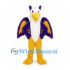 Griffin Mascot Costume with Purple Wings and Yellow Legs