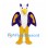 Griffin Mascot Costume with Purple Wings and Yellow Legs