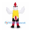 Rooster Mascot Costume with Yellow Shirt and Black Shorts