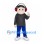 Boy Mascot Costume with Black Cap and Red Headphones