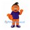 Orange Monster Mascot Costume with Purple Shirt and Curved Tail