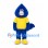 Blue Monster Mascot Costume with Yellow Shirt and Curved Tail
