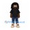 Boy Mascot Costume with Black Hair and Black Shirt