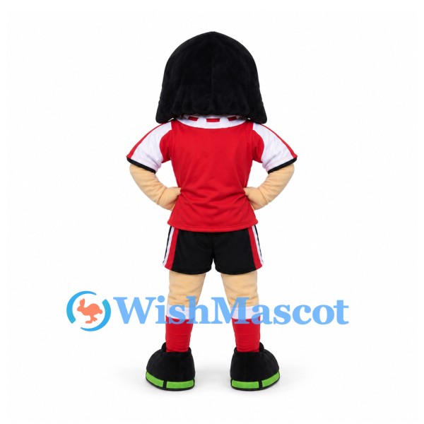 Girl Mascot Costume with Red Soccer Uniform