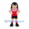 Girl Mascot Costume with Red Soccer Uniform