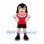 Girl Mascot Costume with Red Soccer Uniform