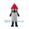 Tower Mascot Costume in Gray with Red Roof