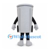 Trash Can Mascot Costume in Gray with Smiling Face