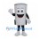 Trash Can Mascot Costume in Gray with Smiling Face