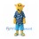 Cat Mascot Costume with Blue Floral Shirt and Shorts