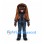 Woman Mascot Costume with Long Brown Hair and Blue Outfit