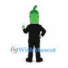 Chili Pepper Mascot Costume in Green with Black Suit and Sunglasses