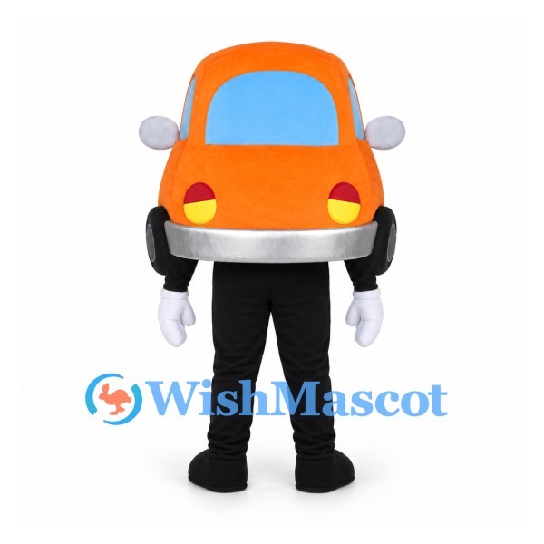 Car Mascot Costume in Orange with Blue Windows