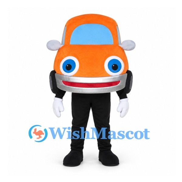Car Mascot Costume in Orange with Blue Windows