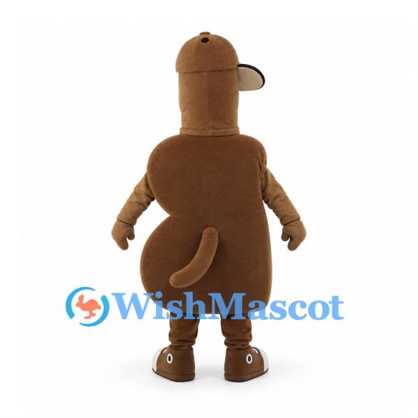 Letter B Mascot Costume in Brown with White Bow Tie