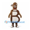 Letter B Mascot Costume in Brown with White Bow Tie