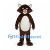 Raccoon Mascot Costume in Brown with Cream Belly