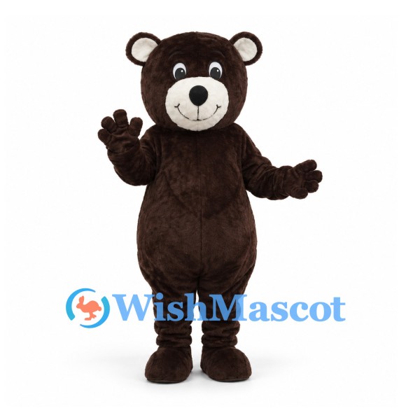 Bear Mascot Costume in Dark Brown with Cream Muzzle