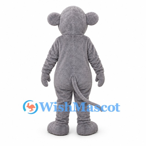 Mouse Mascot Costume in Gray with Long White Face