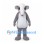 Mouse Mascot Costume in Gray with Long White Face