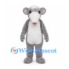 Mouse Mascot Costume in Gray with White Belly and Round Ears