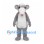 Mouse Mascot Costume in Gray with White Belly and Round Ears