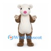 Pig Mascot Costume in Brown with White Face and Belly