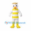 Duck Mascot Costume with Yellow Striped Outfit and Cap