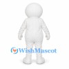 White Character Mascot Costume with Purple Neck Tie
