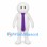 White Character Mascot Costume with Purple Neck Tie