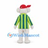 Mouse Mascot Costume with Red Cap and Striped Jacket