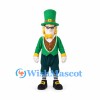 Leprechaun Mascot Costume with Green Top Hat and Gold Waistcoat