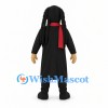 Man Mascot Costume with Long Black Hair and Black Robe