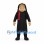 Man Mascot Costume with Long Black Hair and Black Robe