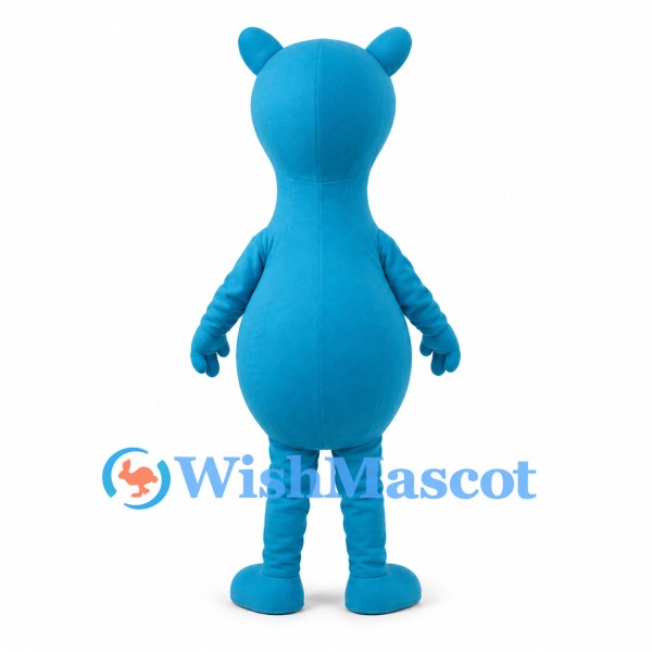 Cyclops Mascot Costume in Blue with Round Ears