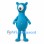 Cyclops Mascot Costume in Blue with Round Ears