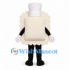 Ravioli Chef Mascot Costume with White Hat and Smiling Face