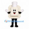 Ravioli Chef Mascot Costume with White Hat and Smiling Face