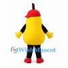 Pear Mascot Costume in Yellow with Red Cap