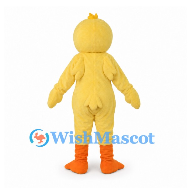 Duck Mascot Costume in Yellow with Orange Feet