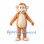 Monkey Mascot Costume in Tan with Cream Belly